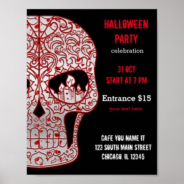 Pôster Maldito Crânio de Açúcar (Frente)