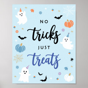 Poster Maldito Fantasma Azul Halloween Sem Truques Apenas