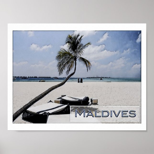 Poster Maldivas - Praia Principal - (Frente)
