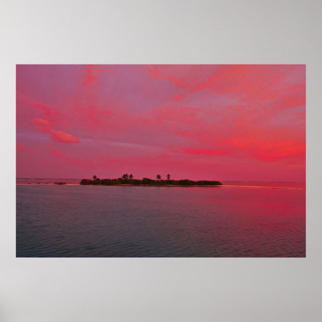 Poster Maldivas rosa (Frente)