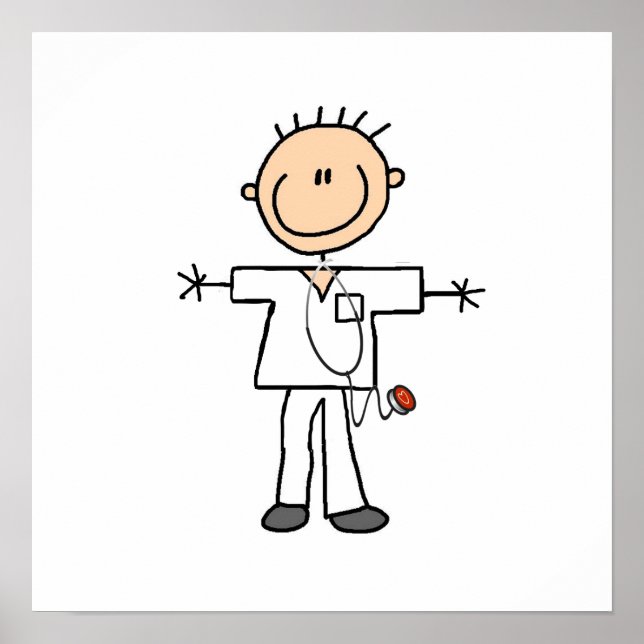 Poster Male Stick Figure Nurse (Frente)