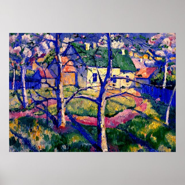 Pôster Malevich - Árvores de Maçã no Flor (Frente)
