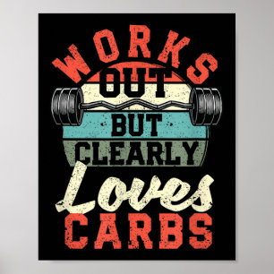 Poster Malha Mas Claramente Ama Carboidratos Engraçado Ba