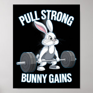 Poster Malhação Bunny Bodybuilder Puxe Fortes Ganhos de C