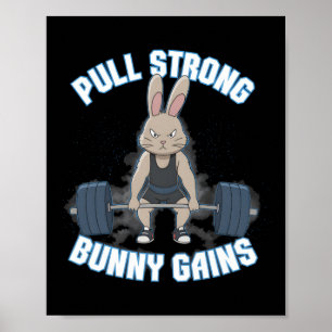 Poster Malhação Bunny Bodybuilder Puxe Fortes Ganhos de C