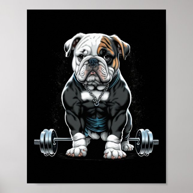 Poster Malhação de Diversão de Cachorro Gym Bulldog (Frente)