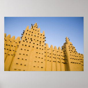 Poster Mali, Djenne. Grande Mesquita