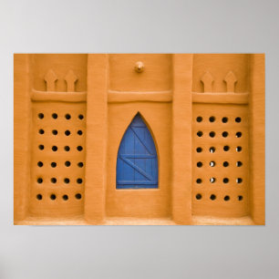 Pôster Mali, Segou. Construção tradicional de tijolos d