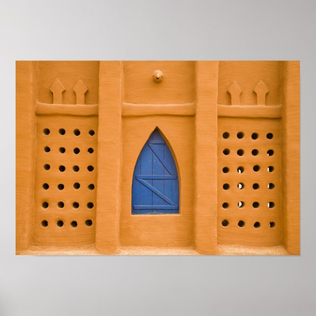 Pôster Mali, Segou. Construção tradicional de tijolos de  (Frente)