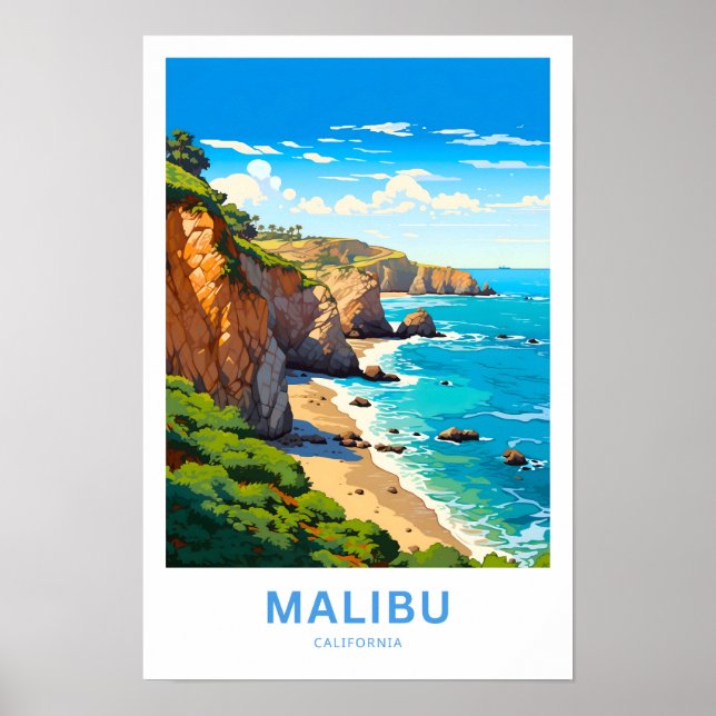 Poster Malibu California Travel Print (Frente)