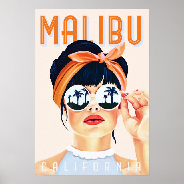 Poster Malibu, Califórnia: Viagem de Pinup Menina Sexy Vi (Frente)