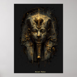 Poster Malícia Antiga Faraó Egípcio Preto