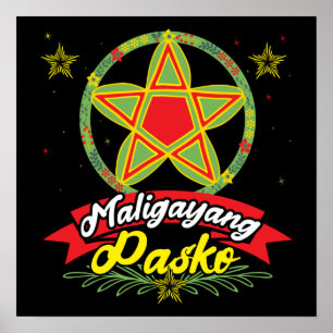 Poster Maligayang Pasko Filipino Natal Filipinas