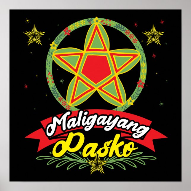 Poster Maligayang Pasko Filipino Natal Filipinas (Frente)