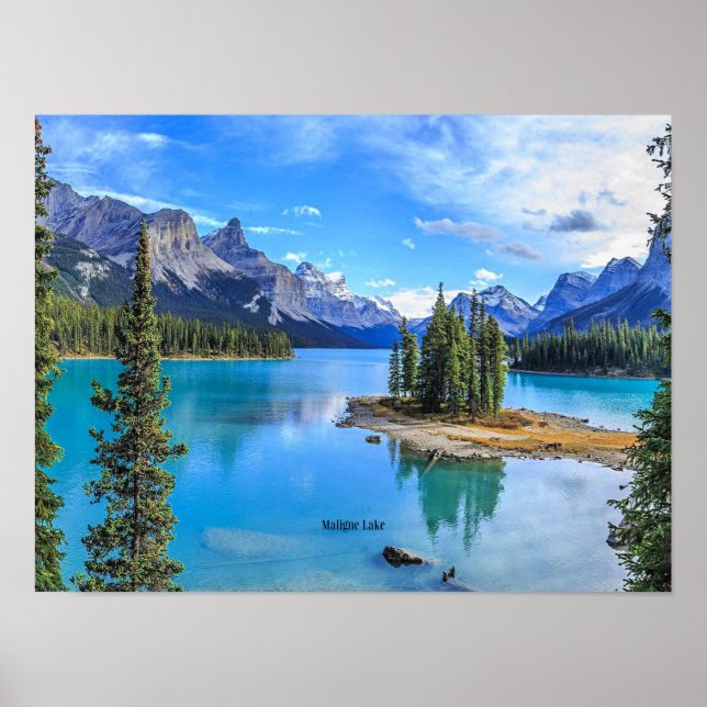 Poster Maligne Lake, Alberta, Canadá (Frente)