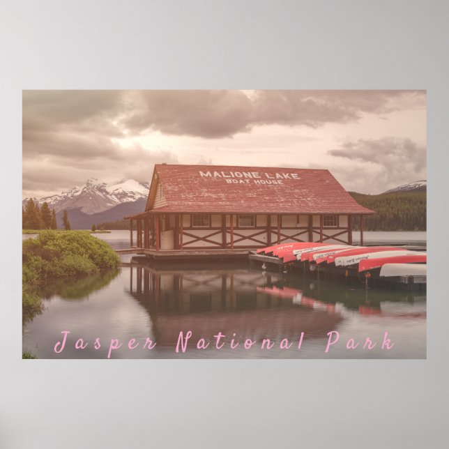 Poster Maligne Lake Boathouse (Frente)