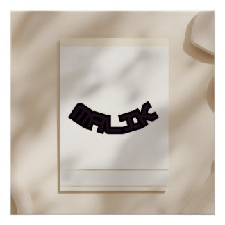 Pôster Malik Modern Name Print – Bold Minimalist Typograp