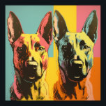 Poster Malinois POP ART 2<br><div class="desc">O gráfico retrata um cão Malinois em estilo de pop, captando sua energia e carisma através de cores ousadas</div>