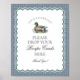 Poster Mallard Duck caçando Gingham Compartilha um Sinal