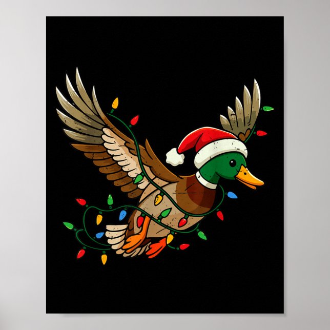 Poster Mallard Duck Light Christmas Hunting Pajama Toddle (Frente)