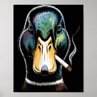 Poster Mallard Smoking Cigarette Meme Funny Mallard Duck