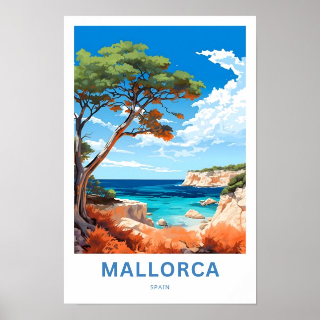 Poster Mallorca Espanha Travel Print (Frente)