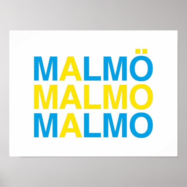 Poster MALMO Bandeira Sueca (Frente)