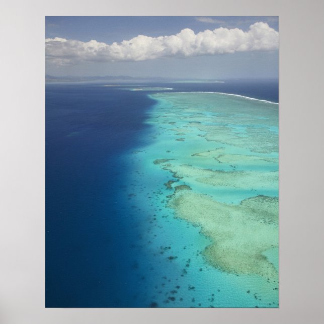 Pôster Malolo Barrier Reef da ilha Malolo, Fiji (Frente)