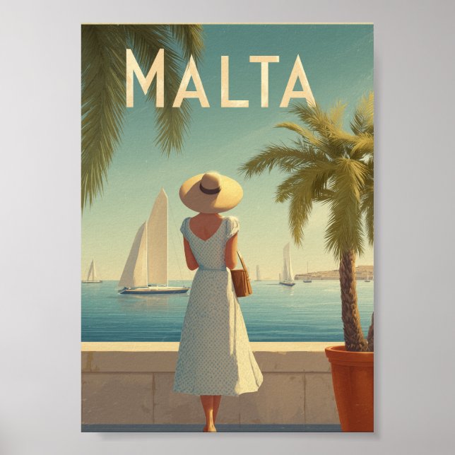 Poster Malta anos 50 vintage (Frente)