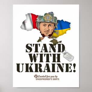 Poster Malta Apoie a Ucrânia Zelensky Dog Tag Bandeira De
