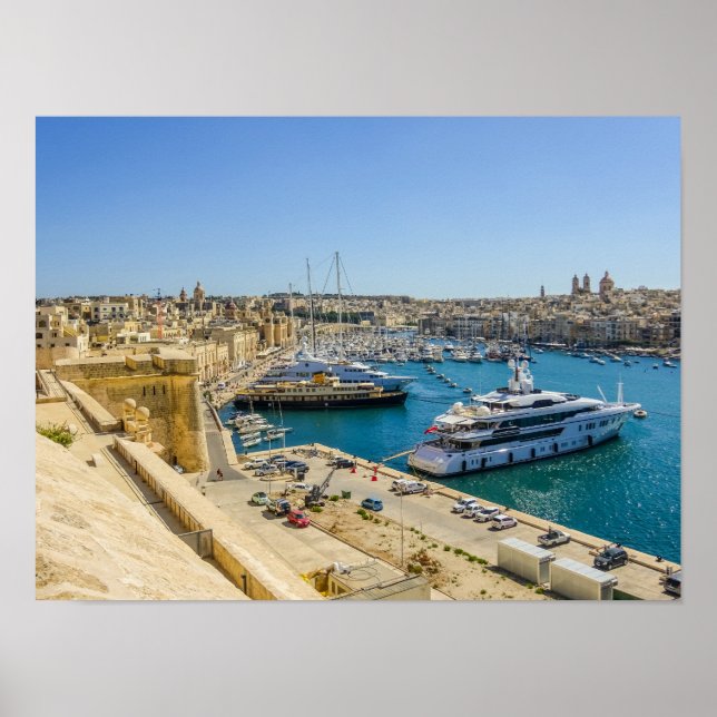 Poster Malta Birgu Waterfront Fort St. Angelo Vittoriosa (Frente)