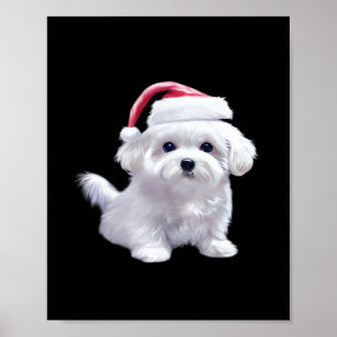 Poster Maltês de Natal - Perfeito para Amantes de Animais