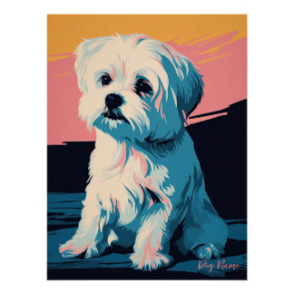 Pôster Maltese Dog 001 - Bruno Pokopen