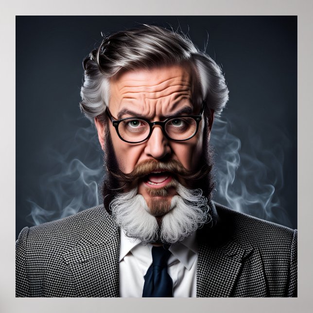 Poster Maluco professor com barba (Frente)