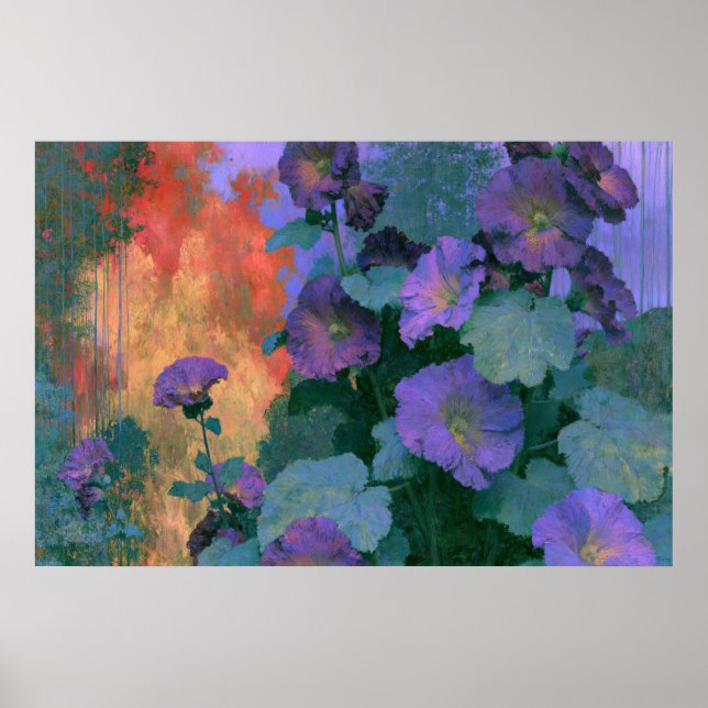 Poster Malvariscos em Impressionismo Ousado Violeta (Frente)