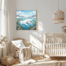 Poster Mamã Baleia Beluga e Berçário dos Filhotes