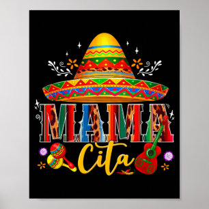 Poster Mama cita cinco de maio chapéu mexicano família