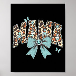 Poster Mama coquette laço estampa de leopardo chita mãe