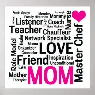 Poster Mamã do cozinheiro chefe mestre - multitarefa