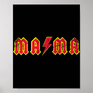 Poster Mama é Doida em Rock And Roll Dia das Mães Novas M