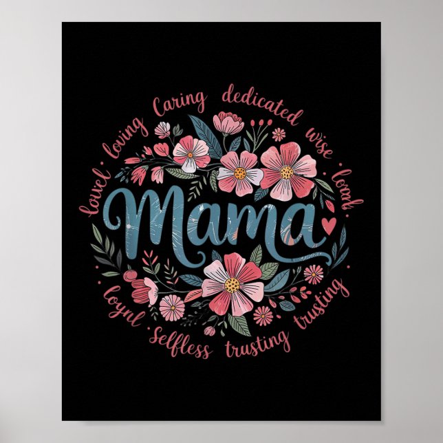 Poster Mama Floral Boho Style Ela É A Mãe Dia de as mães (Frente)