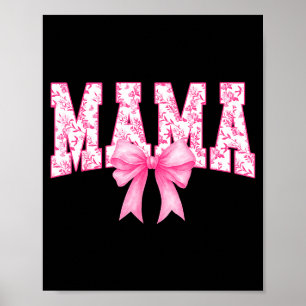 Poster Mama floral toile rosa laço coquette aquarela