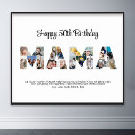 Poster Mama Foto Collage - Letra Cutout Mãe Aniversário<br><div class="desc">Comemore os momentos especiais com sua mãe com este design da Mama Photo Collage. Esta design personalizável é perfeita para criar um presente personalizado e sincero para a celebração de Dia de as mães e aniversário. Artesanato uma bela colagem com a palavra MAMA, apresentando momentos queridos, criando uma jornada visual...</div>