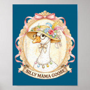 Poster Mama gansa vintage para crianças meninas mulheres