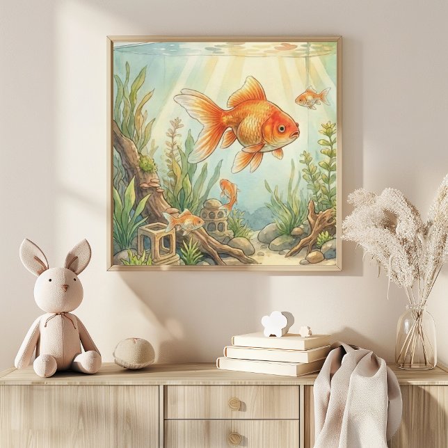 Poster Mama Goldfish and Babies Nursery (Criador carregado)