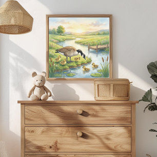 Poster Mama Goose e Goslings Creche