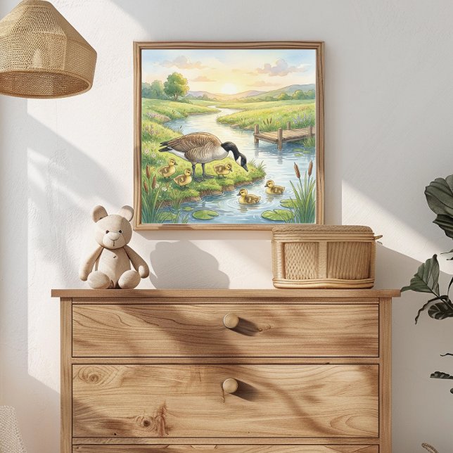 Poster Mama Goose e Goslings Creche (Criador carregado)