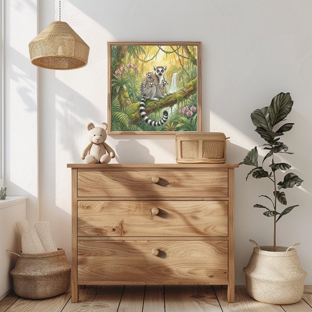 Poster Mama Lemur and Babies Nursery (Criador carregado)