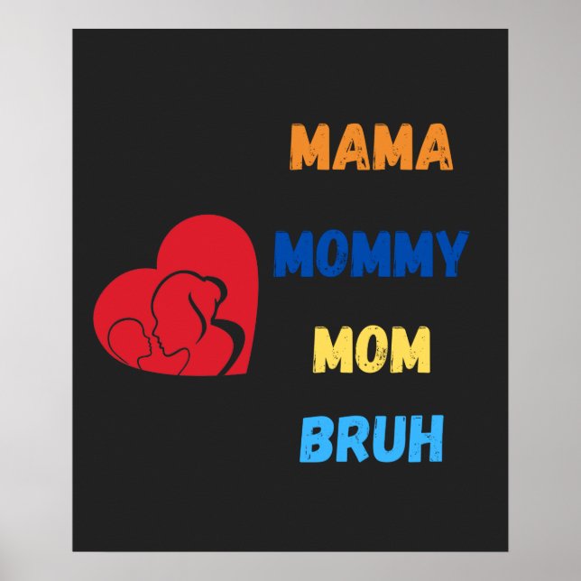 Poster Mama mamãe mãe bruh latte mug (Frente)