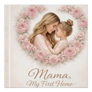 Pôster Mama — Meu Primeiro Lar Floral Mãe e Filha